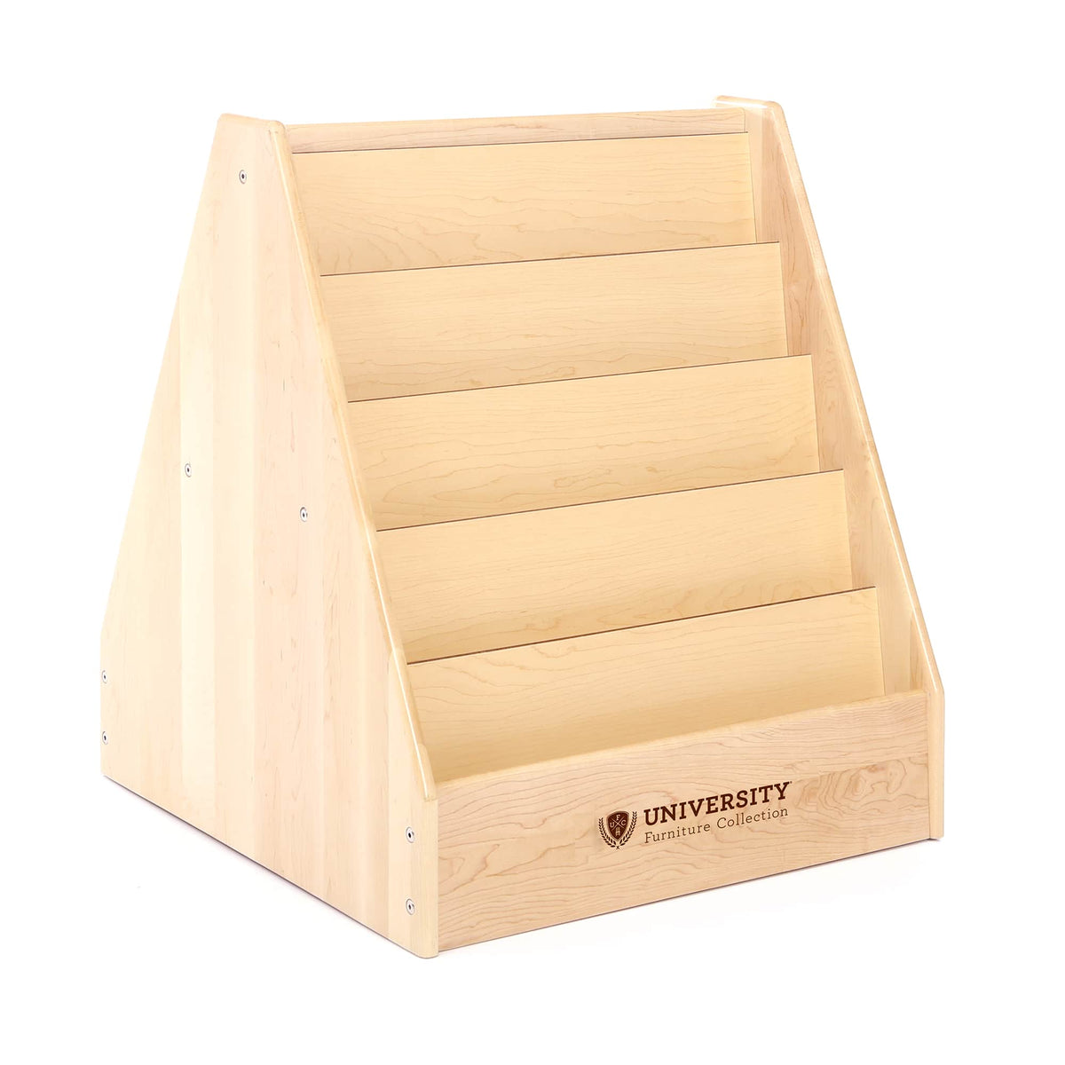 U21102 5-Shelf Book Display 2-Sided 71 cm Solid Maple