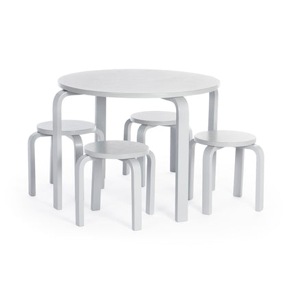 G81047 Nordic Table and Chairs Set Gray Product Quarter Main | Gray