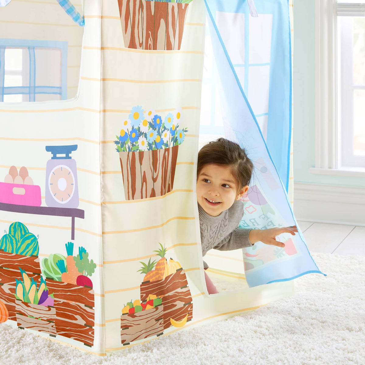 G78103 Martha Stewart Play Tent Farmers Market Lifestyle Detail 5