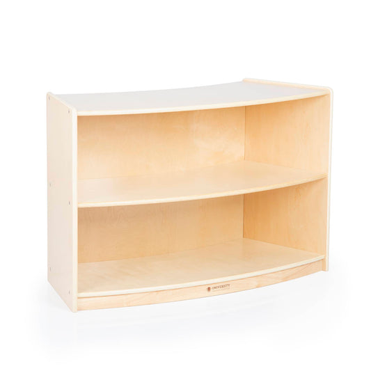 U42131 2-Shelf Left Curved Storage 24in Birch Plywood