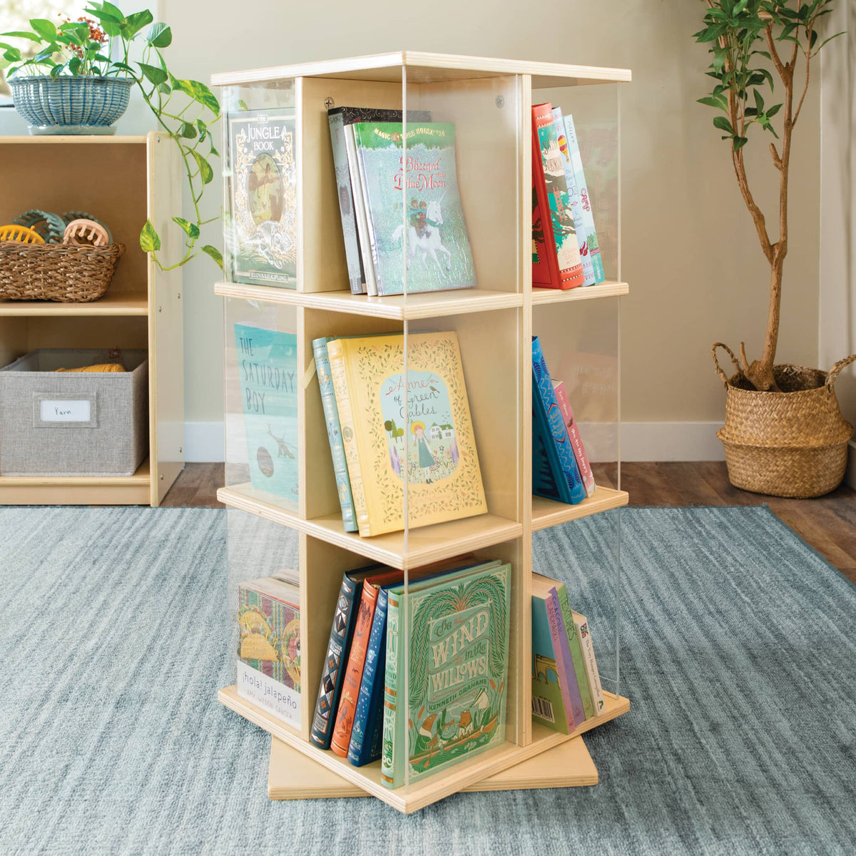 G80328 EdQ Rotating Book Display Natural Env 2993 | Natural