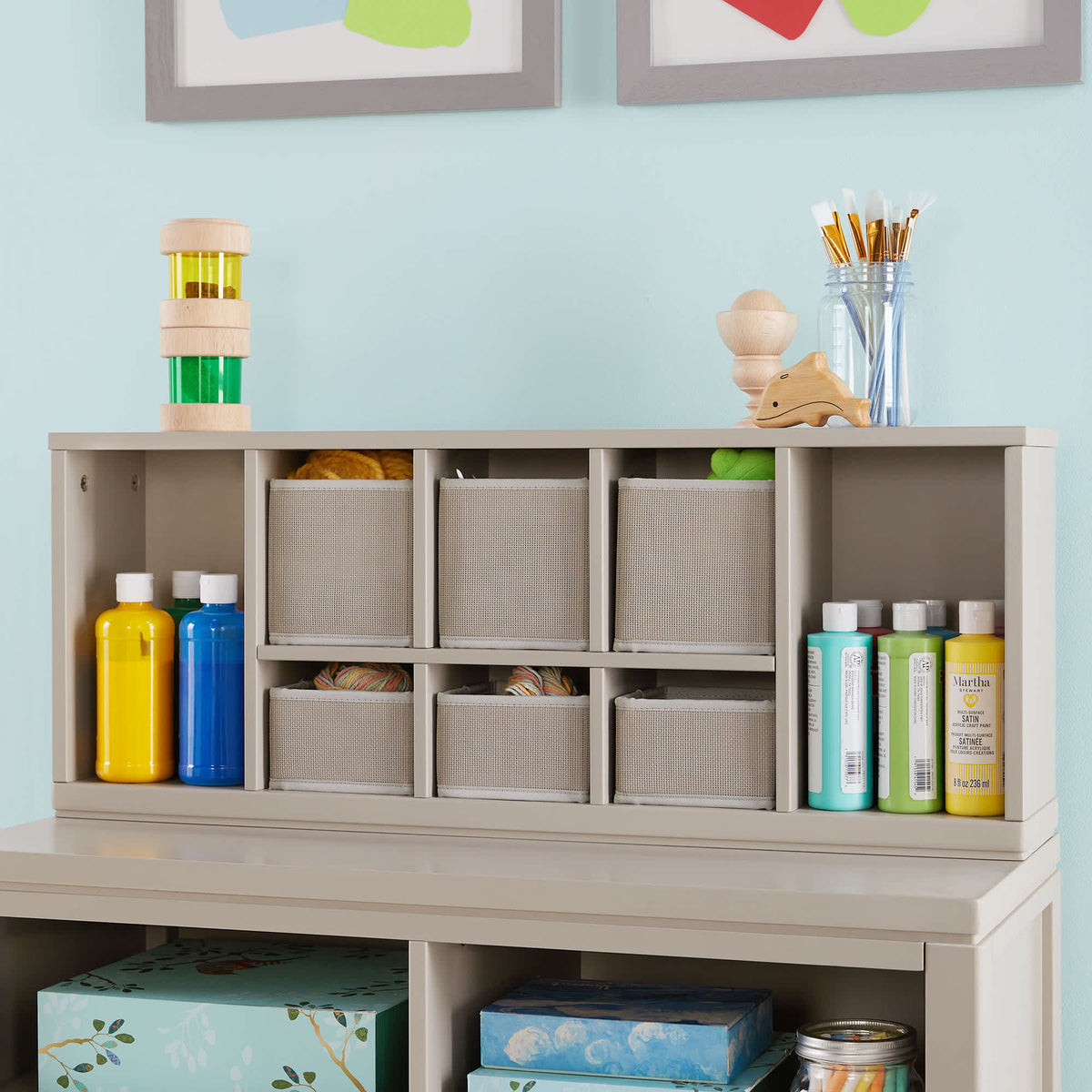 G77204 Martha Stewart Crafting Kids Cubby Organizer Gray Env 1 | Gray