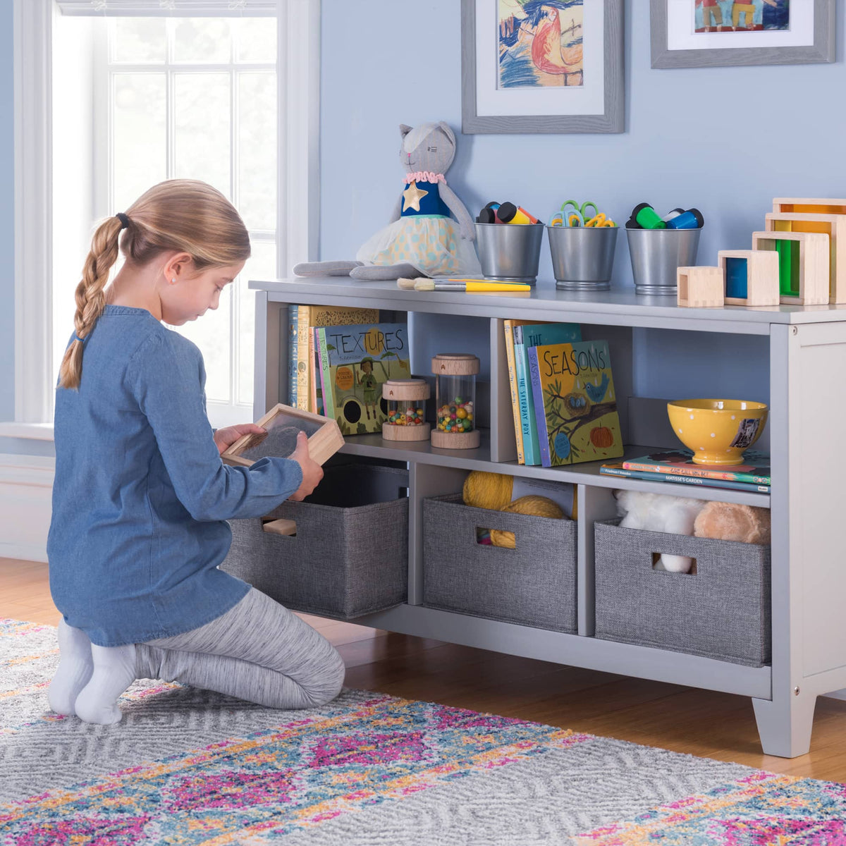 G76904 Low Book Shelf Lifestyle | Gray