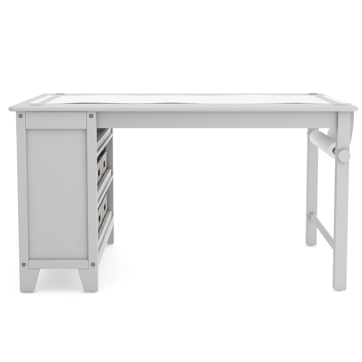 G76909 Martha Stewart Living and Learning Kids' Art Table and Stool Set Gray Side | Gray