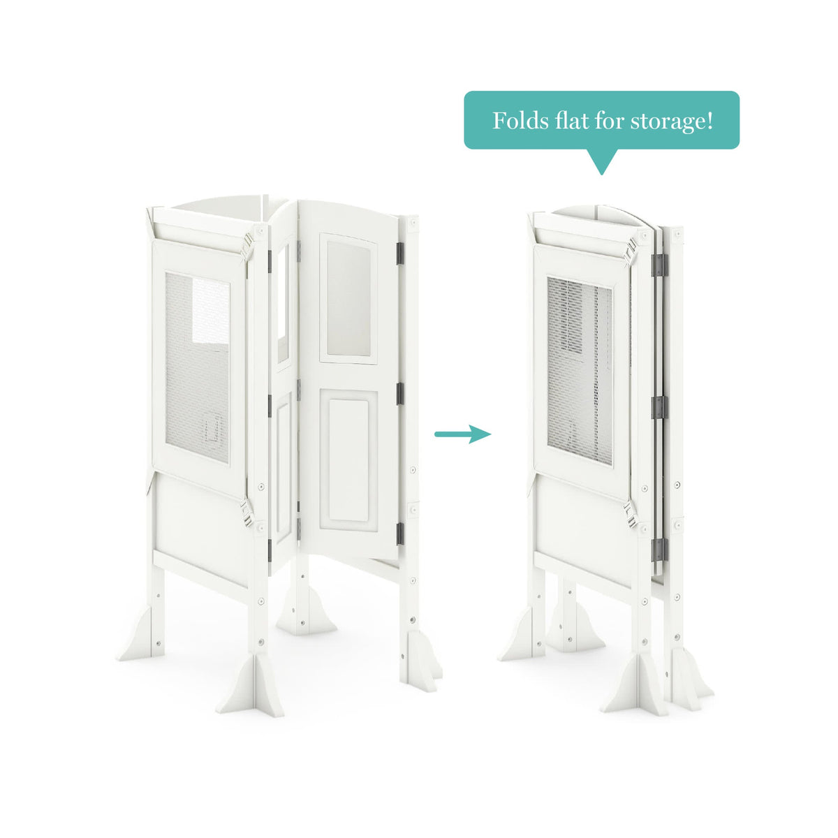 G97500 Martha Stewart Kitchen Helper White Foldable | Linen White