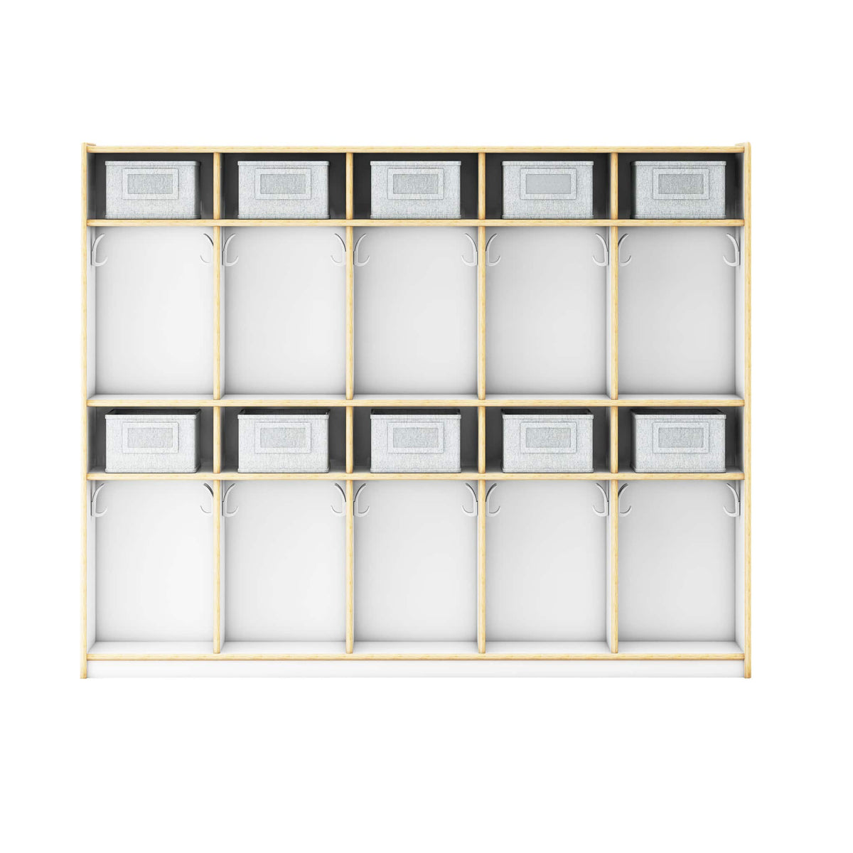 G80418 EdQ 10-Section Locker White Silo 2 Front | White