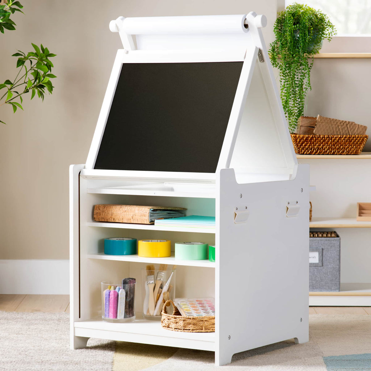 G51090 Desk to Easel Art Cart White Env 2957 | White